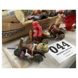 3 Vintage Tin Toy Wind Up Motorcycles1962 Marx,