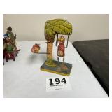 Vintage tin toy of monkeys hanging around by