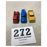 Lot of 3 Vintage Tootsie Toy Metal Trucks