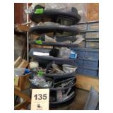 Seven ledge counter hardware shelf, rotates,