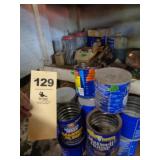 Shelf plus hardware, coffee cans