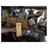 Shelf: Varied size metal duct pipe