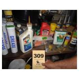 Shelf: grease, auto care products, hardwood floor