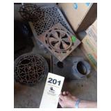 Ornate cast floor registers