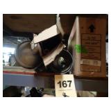 Lot: light, aqua saver, stove pipe