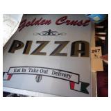 "Golden Crust Pizza" sign (as found)