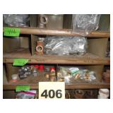 Four shelves: brass, steel fittings