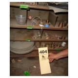Four shelves: cutting/grinding discs, brass,