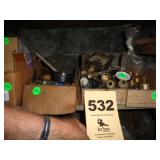 Shelf: brass fittings, hardware
