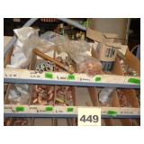 Two shelves: brass, copper fittings
