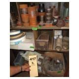 Three shelves: large brass, steel fittings