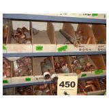Two shelves: brass, copper fittings