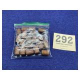 Bag of 19 Wooden Train Barrels
