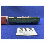 Lionel 6462 Green Gondola car w/ Barrels