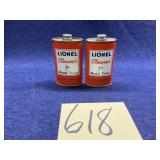 2 Full Cans Original Lionel Cleaner for Model