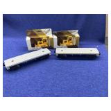 2 John Deer bulldozer with 2 Lionel flat cars