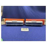 2 Lionel Santa Fe 2412 Lighted Passenger Cars