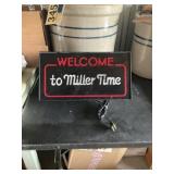 Miller time lighted beer &