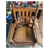Antique weave bottom chair
