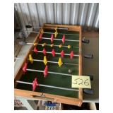 Folding table top soccer game