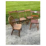 Five plank bottom chairs