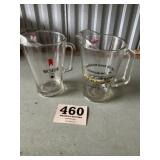Two glass pitchers