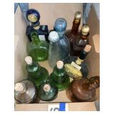 Vintage bottle lot, mostly alcohol