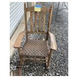 Canned weaved rocking chair