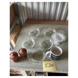 Glassware lot, including five apple dishes