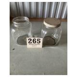 2 square candy jars