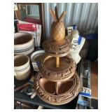 Serving tray three tiered