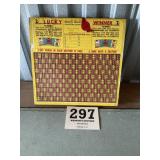 Two cent  cigarette punch board