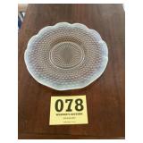 Moonstone hobnail ruffled platter