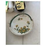 Vintage yellow rose serving basket