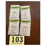 Four packs diecast HO scale horses
