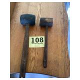 Wooden and rubber mallets