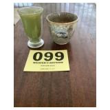 Japanese sake cup and candle