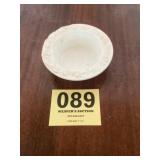 Milk, glass vegetable bowl with raised floral rim