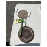 Vintage green handle pie grabber and strainer