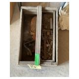 Wooden toolbox with content