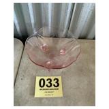 Pink depression serving bowl