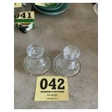 Pair of glass candlesticks