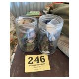 Buttons vintage two jars full