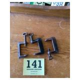 Three vintage C clamps