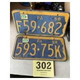 1958 Pennsylvania license plate