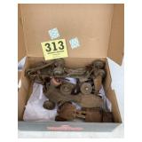 Box lot vintage rollerskates