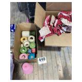 Crochet thread and fabric lot