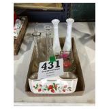 Bud Vases & assorted Glassware