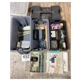 Sewing item lot in carrying case