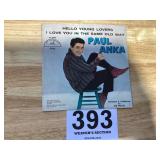 Paul Anka 45rpm record with original picture